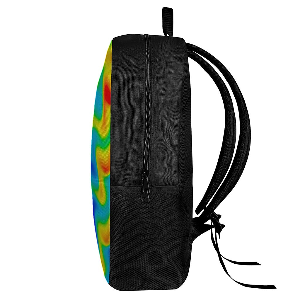 Rainbow Psychedelic Trippy Print 17 Inch Backpack