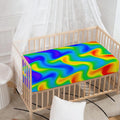 Rainbow Psychedelic Trippy Print Baby Crib Sheet