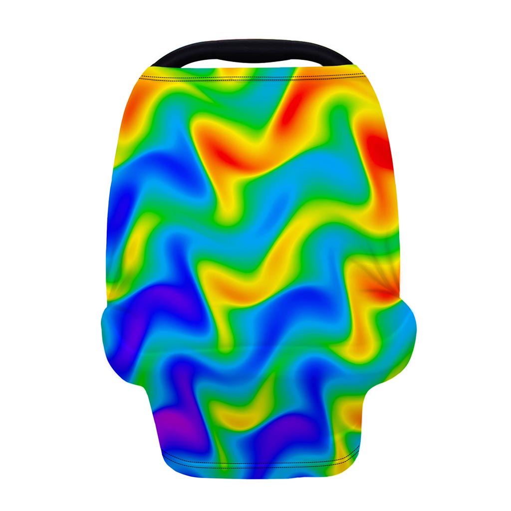 Rainbow Psychedelic Trippy Print Baby Seat Cover
