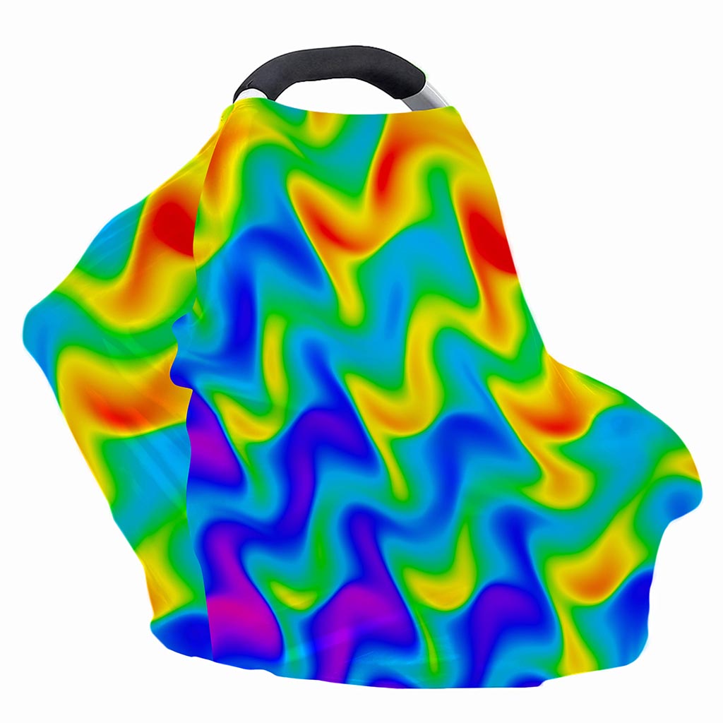 Rainbow Psychedelic Trippy Print Baby Seat Cover