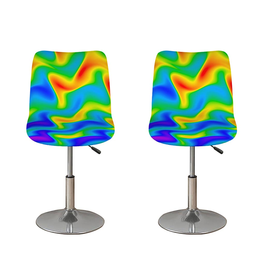 Rainbow Psychedelic Trippy Print Bar Stool Covers