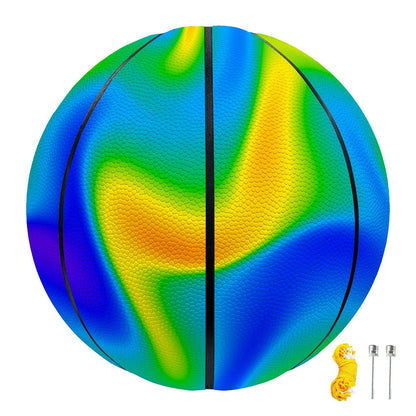 Rainbow Psychedelic Trippy Print Basketball