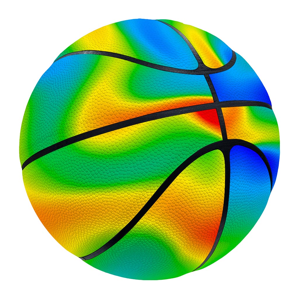Rainbow Psychedelic Trippy Print Basketball