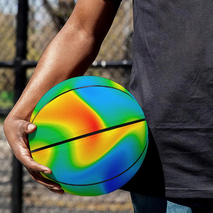 Rainbow Psychedelic Trippy Print Basketball