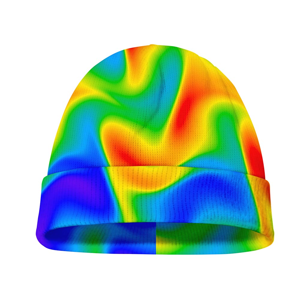 Rainbow Psychedelic Trippy Print Beanie