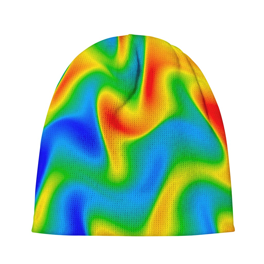 Rainbow Psychedelic Trippy Print Beanie