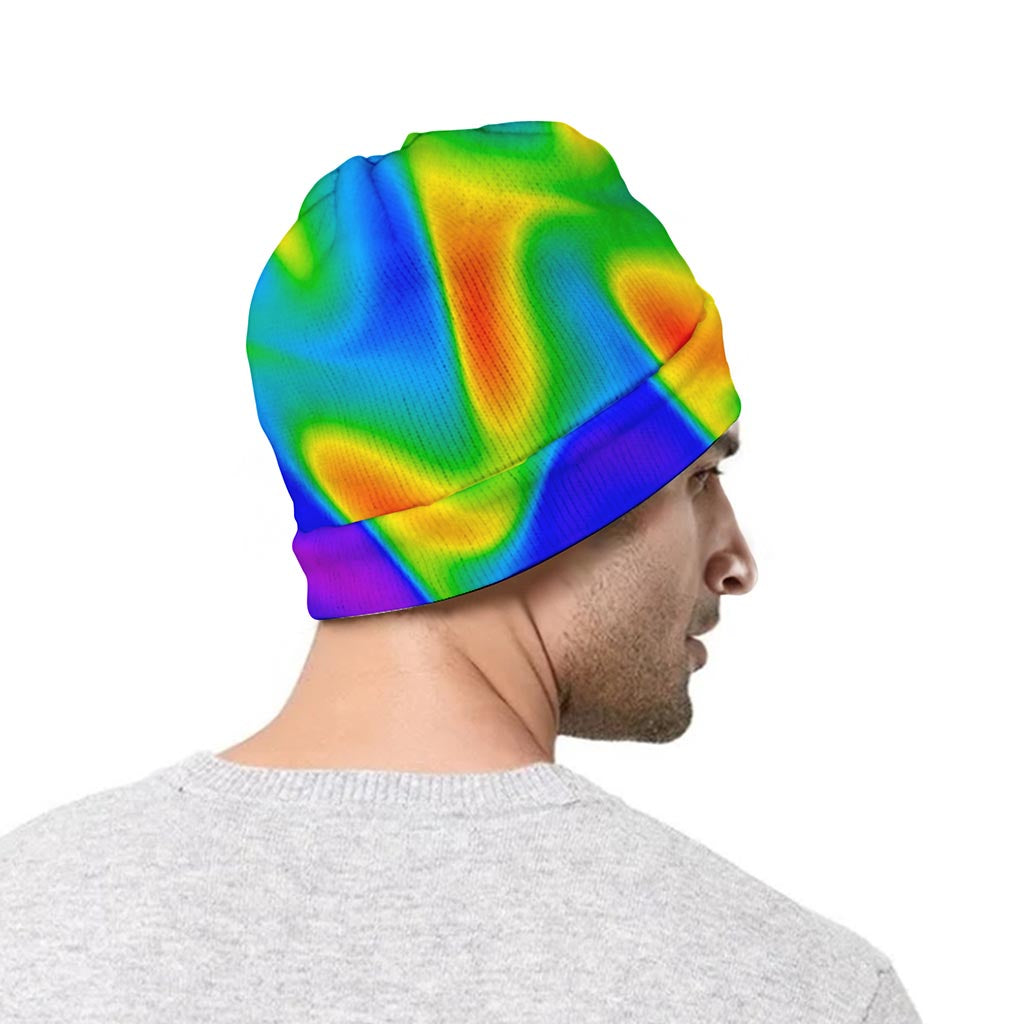 Rainbow Psychedelic Trippy Print Beanie