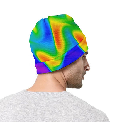 Rainbow Psychedelic Trippy Print Beanie