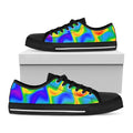 Rainbow Psychedelic Trippy Print Black Low Top Sneakers