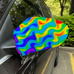 Rainbow Psychedelic Trippy Print Car Side Mirror Covers