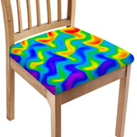 Rainbow Psychedelic Trippy Print Chair Cushion Cover