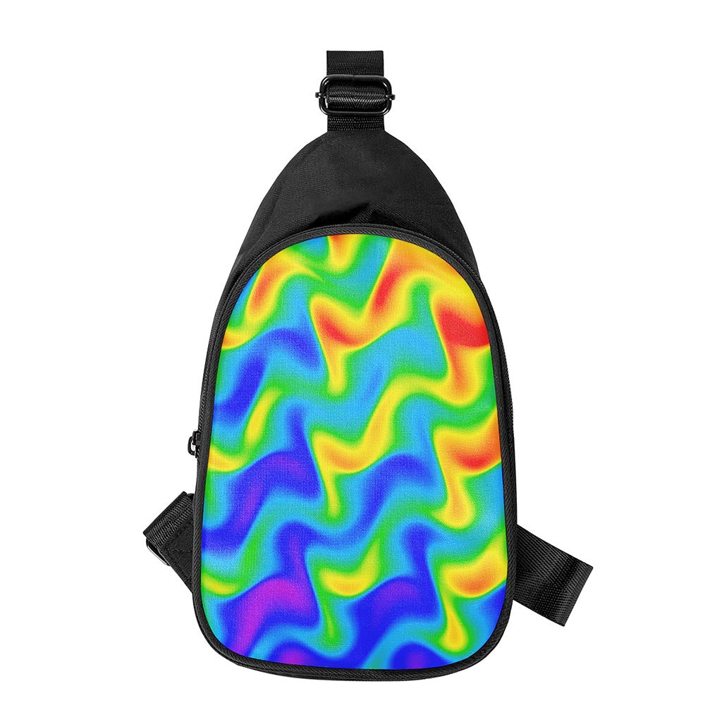 Rainbow Psychedelic Trippy Print Chest Bag