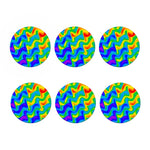 Rainbow Psychedelic Trippy Print Coaster Set