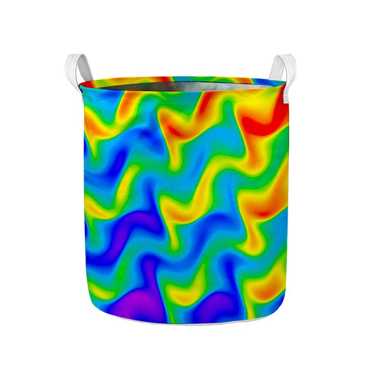 Rainbow Psychedelic Trippy Print Collapsible Laundry Basket