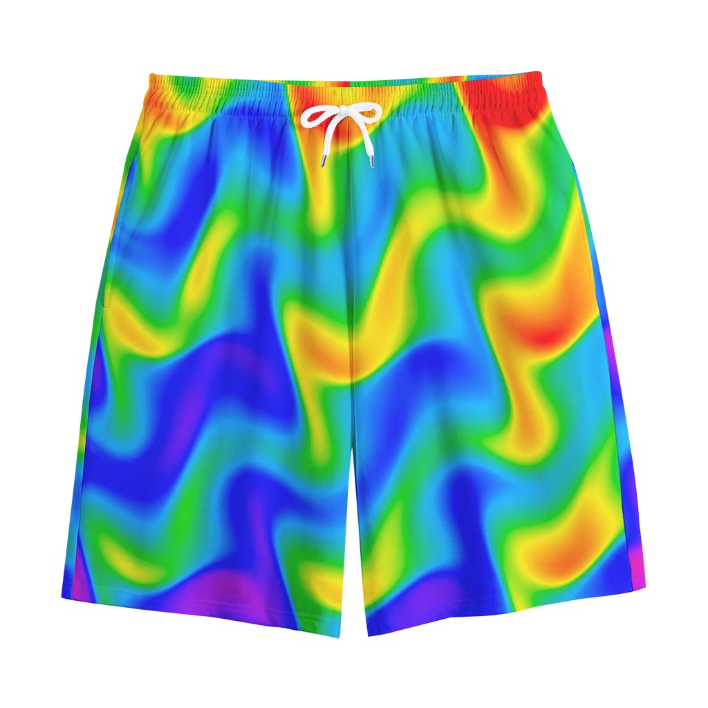 Rainbow Psychedelic Trippy Print Cotton Shorts