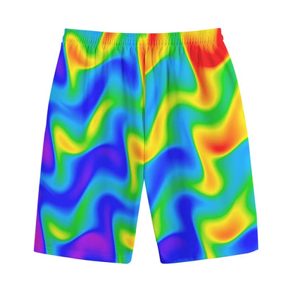 Rainbow Psychedelic Trippy Print Cotton Shorts
