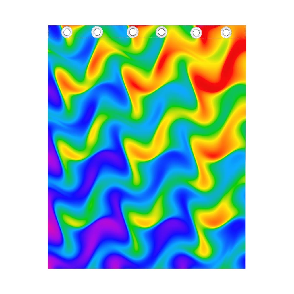 Rainbow Psychedelic Trippy Print Curtain