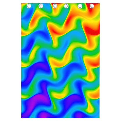 Rainbow Psychedelic Trippy Print Curtain