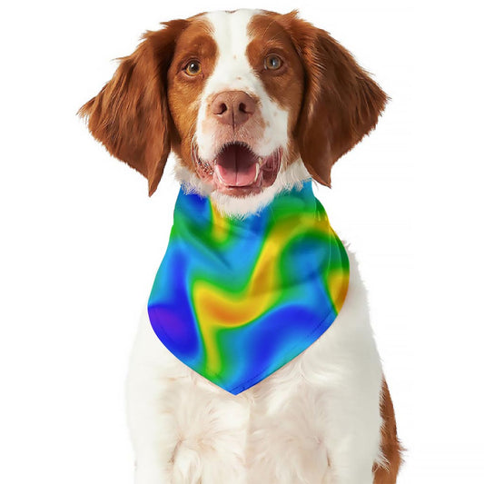 Rainbow Psychedelic Trippy Print Dog Bandana