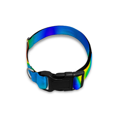Rainbow Psychedelic Trippy Print Dog Collar