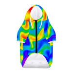 Rainbow Psychedelic Trippy Print Dog Zip Up Hoodie