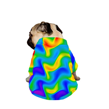 Rainbow Psychedelic Trippy Print Dog Zip Up Jacket