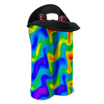 Rainbow Psychedelic Trippy Print Double Neoprene Wine Tote