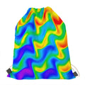 Rainbow Psychedelic Trippy Print Drawstring Bag