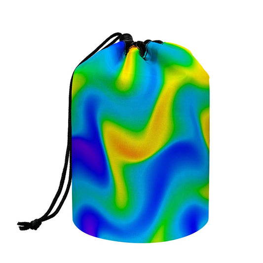 Rainbow Psychedelic Trippy Print Drawstring Makeup Bag