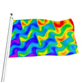 Rainbow Psychedelic Trippy Print Flag