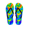 Rainbow Psychedelic Trippy Print Flip Flops