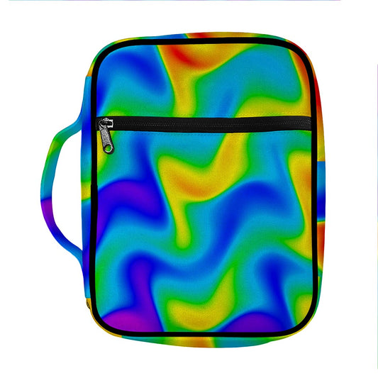 Rainbow Psychedelic Trippy Print Front Pocket Bible Bag