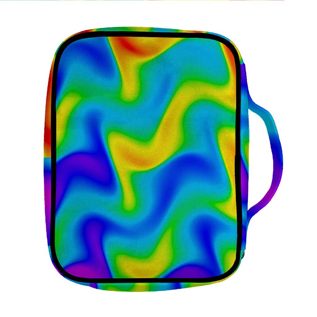 Rainbow Psychedelic Trippy Print Front Pocket Bible Bag
