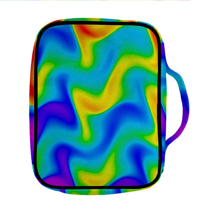 Rainbow Psychedelic Trippy Print Front Pocket Bible Bag