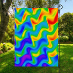Rainbow Psychedelic Trippy Print Garden Flag