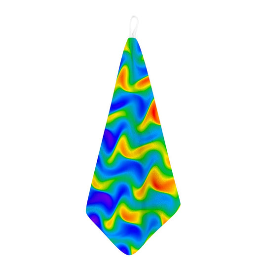 Rainbow Psychedelic Trippy Print Hand Towel