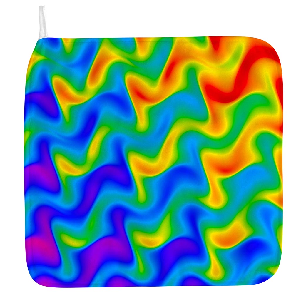 Rainbow Psychedelic Trippy Print Hand Towel
