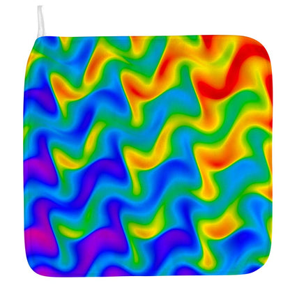 Rainbow Psychedelic Trippy Print Hand Towel