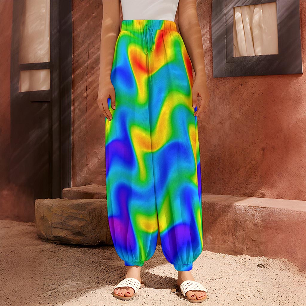 Rainbow Psychedelic Trippy Print Harem Pants