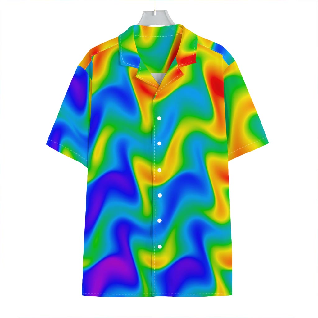 Rainbow Psychedelic Trippy Print Hawaiian Shirt