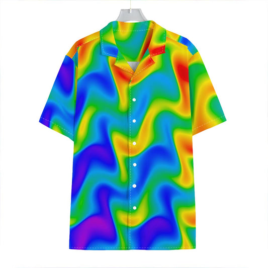Rainbow Psychedelic Trippy Print Hawaiian Shirt