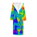 Rainbow Psychedelic Trippy Print Hooded Bathrobe