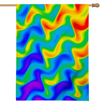 Rainbow Psychedelic Trippy Print House Flag