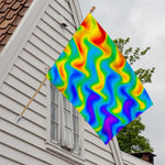 Rainbow Psychedelic Trippy Print House Flag