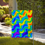 Rainbow Psychedelic Trippy Print House Flag