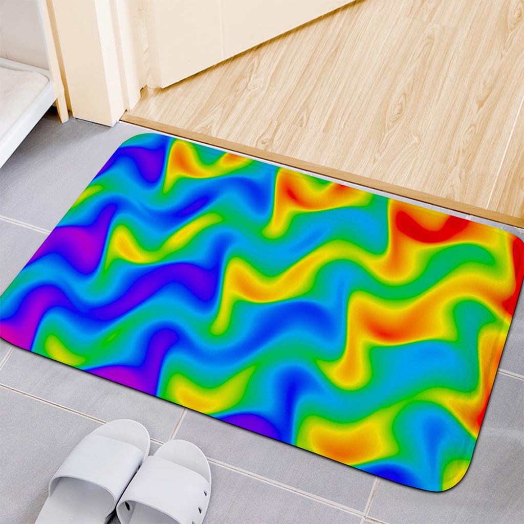 Rainbow Psychedelic Trippy Print Indoor Door Mat