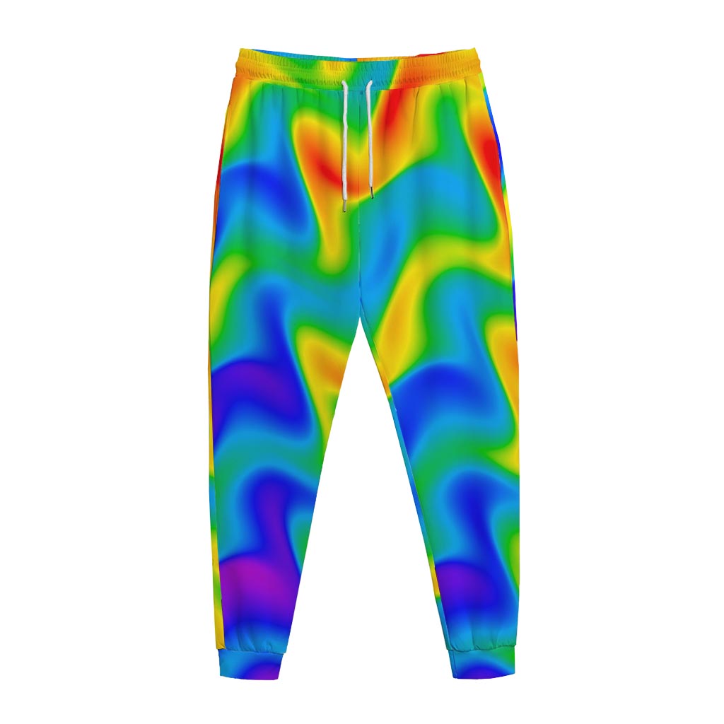 Rainbow Psychedelic Trippy Print Jogger Pants