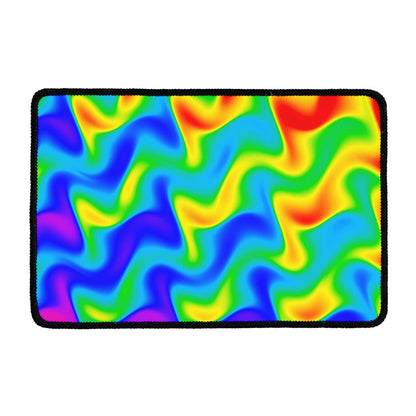 Rainbow Psychedelic Trippy Print Kitchen Mat