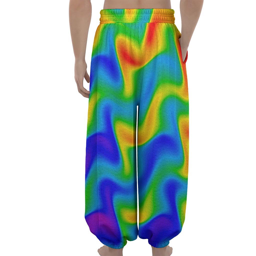 Rainbow Psychedelic Trippy Print Lantern Pants