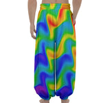 Rainbow Psychedelic Trippy Print Lantern Pants
